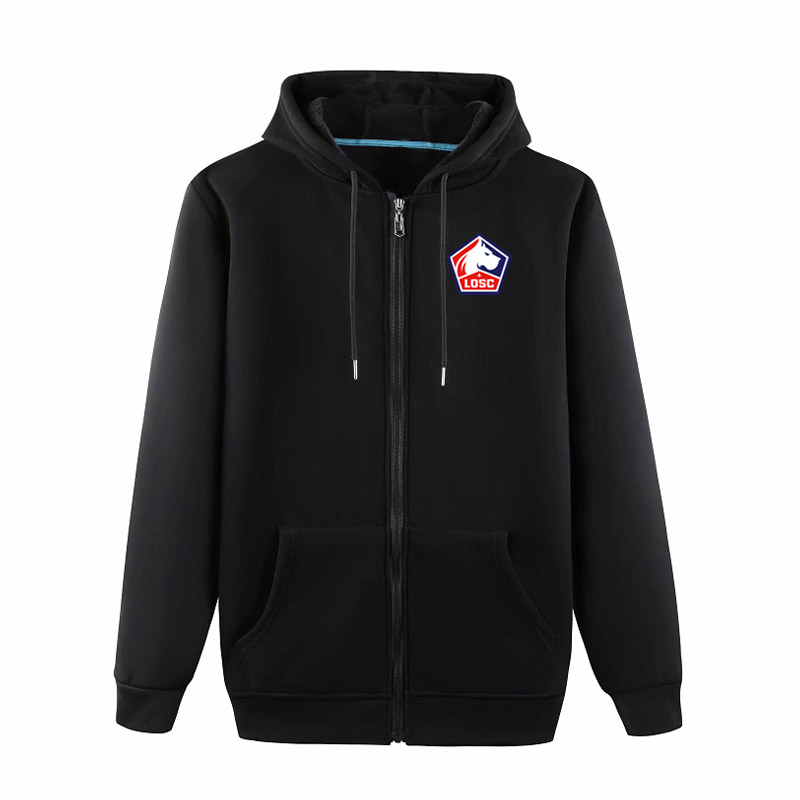 

Lille LOSC Soccer jackets Soccer Jerseys Sports training jacket Fashion Leisure Hooded jackets Long sleeve Football jackets Fans Tops, Red