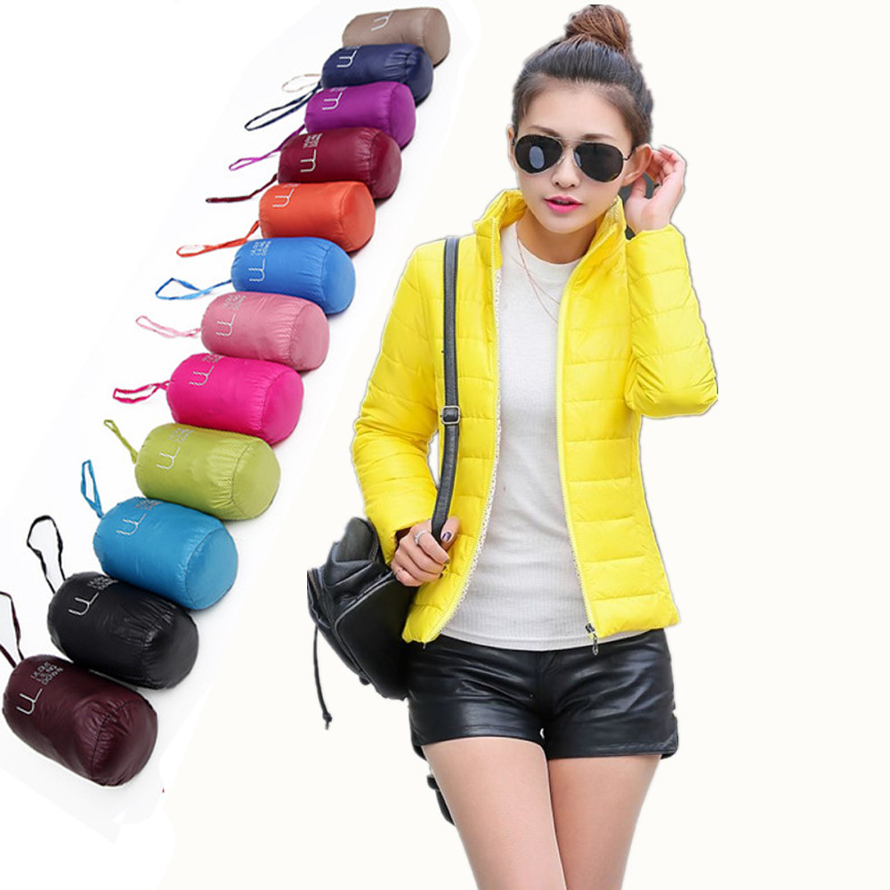 

2019 Women Ultra Light Down Jacket Winter Duck Down Jackets Women Slim Long Sleeve Parka Zipper Windproof Coats