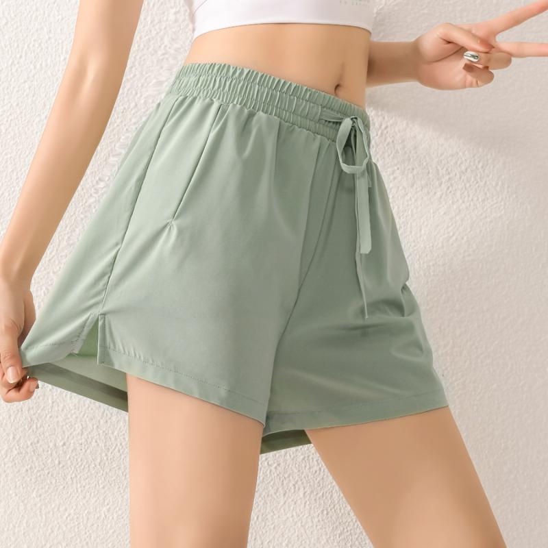

BINAND Pocket Sports Shorts Women Double Layer Yoga Short Loose Fitness Shorts Quick Dry Gym Short Running Workout, Black