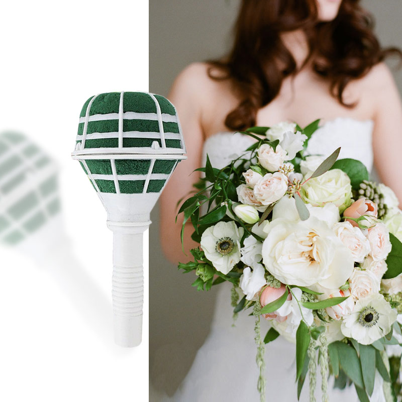 

Lucia crafts 1piece Wedding Flower Holder Decoration DIY Wedding Supplies Bridal Floral Foam Bouquet Handle K0101, As pic