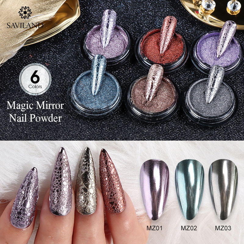 

SAVILAND Glitter Powder Metallic Color Mirror Nail Glitter Powder Dip Nail for Beauty Voronoi