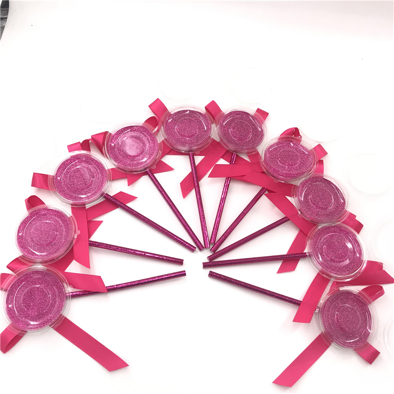 

3D Mink Eyelashes Box Lollipop Eyelashes Package False Eyelash Case Mink Lashes Storage Box Creative Round Lash Boxes Makeup Tool