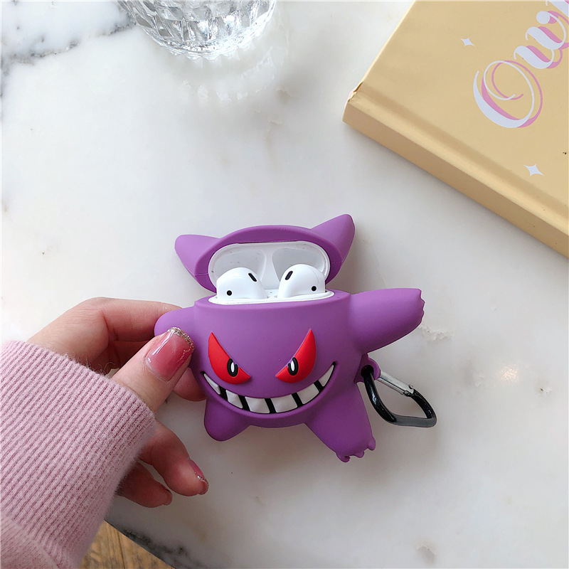 

3D Cartoon Anime Gengar Headpdhones Case Box For Apple Airpods 1 2 Soft Cute Silcone Wireless Earphone Case Cover For Airpods Pro, For airpods 1/2