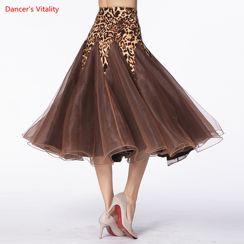 Latin Skirt Dance Dress Tango Ballroom Competition Practice Women Square Flare
