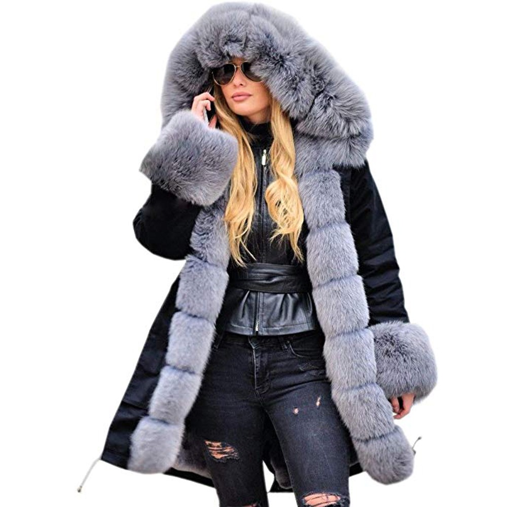 women's winter coats with faux fur hood