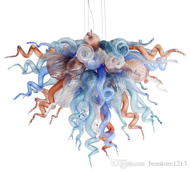 Retro Rustic Chandelier Led Light Hand Blown Glass Chandelier Home DIY Villa Art Decor Artistic Chandeliers-image-525074946