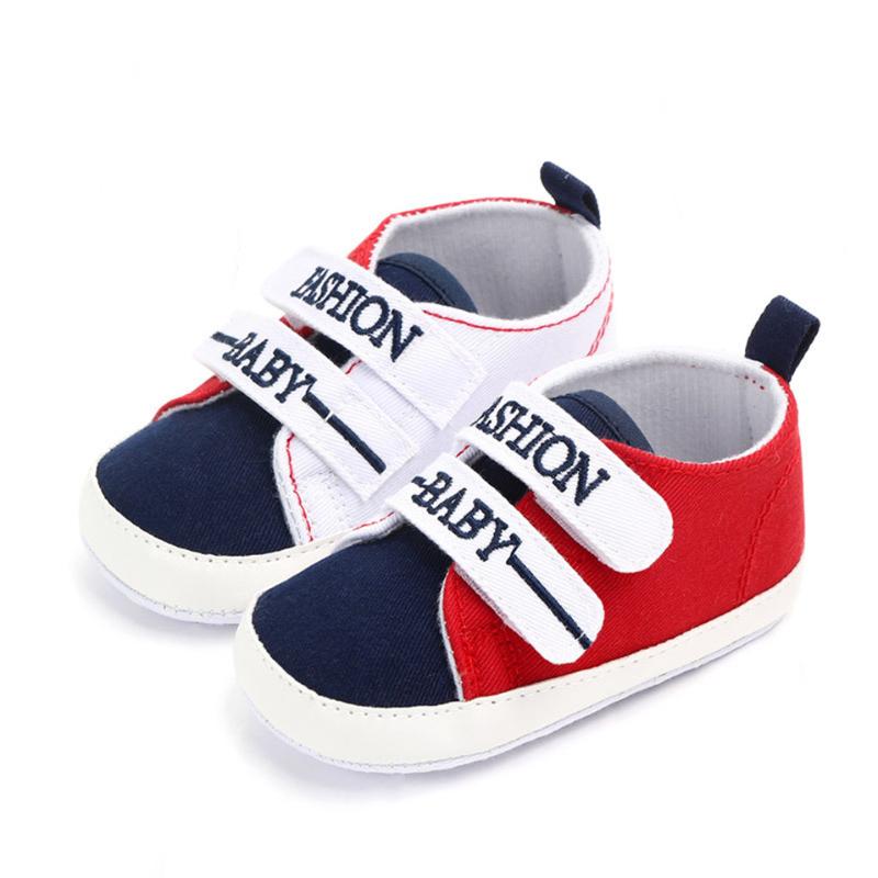 

Newborn Baby Shoes Print Fashion Baby Canvas Boys Shoes Spring Autumn Casual First Walker Anti-Slip Soft Soles Moccasins, Red