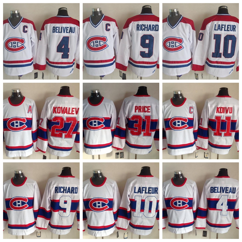 

Fashion Retro Montreal Canadiens Jersey 4 Jean Beliveau 9 Maurice Richard 10 Guy Lafleur 29 Ken Dryden Mens Vintage Stitched Hockey Jerseys, Black;red