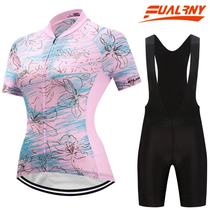 

Cycling Jersey Sets FUALRNY Summer Women MTB Bike Clothing Breathable Mountian Bicycle Clothes Ropa Ciclismo Quick-Dry, Bib clcing set