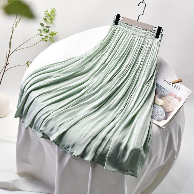 

Skirts Women Summer Womens Skirts Long Casual Party Skirt New Fashion Casual Metallic Skirt Female Streetwear, Beige