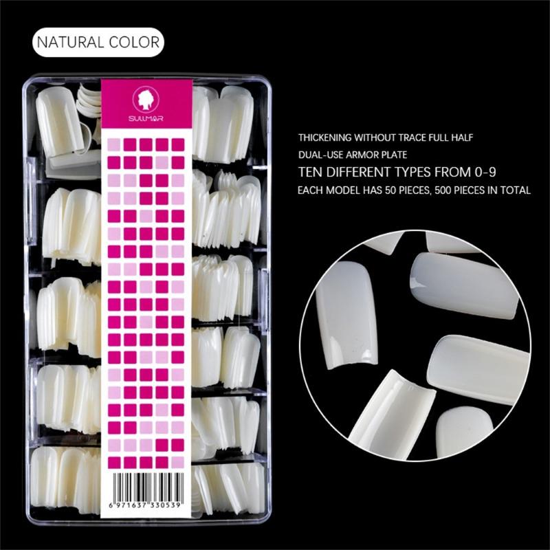 

Transparent Acrylic Clear Natural Transparent French Acrylic UV Gel Nail Extension Tape With 500 Half Nail Patch In Tools #ZC, Beige