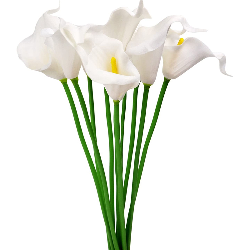 

10 PCS Mini Calla Lily Simulation Flower Simulation Plant Home Decoration, White