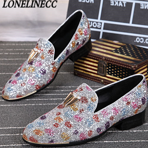 Uomini Mocassini Scarpe Slip su Bling Elegante Appartamenti Partito Scarpe Uomini Mocassini Scarpe Slip su Bling Elegante Appartamenti Partito Scarpe