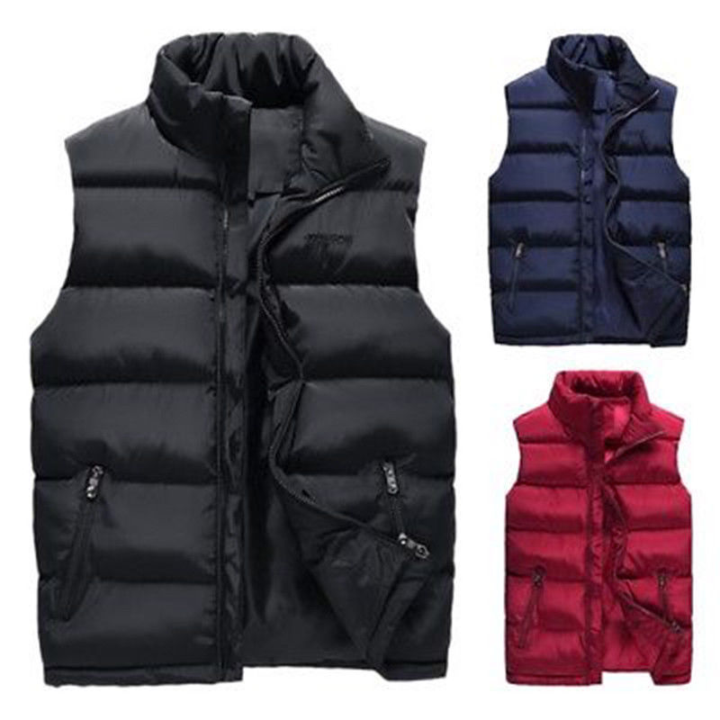 

Mens Winter Down Quilted Vest Body Warmer Warm Sleeveless Padded Jacket Coat New, Black