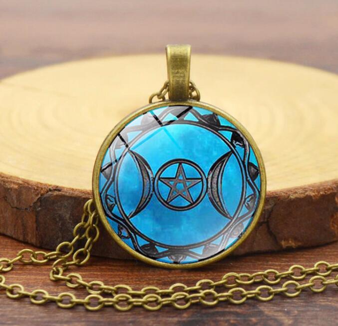 Metal Color Rope Chain Golden Davitu Lemegeton Knot Triple Moon Goddess Pentacle Adjustable Pendant Necklace Men Witchcraft Jewelry Wicca Charms - Triple Moon Pendant Necklace Metal Color Rope Chain Golden Davitu Lemegeton Knot Triple Moon Goddess Pentacle Adjustable Pendant Necklace Men Witchcraft Jewelry Wicca Charms - Triple Moon Pendant Necklace
