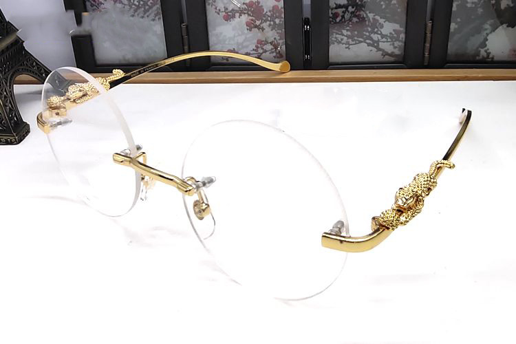 

Luxury Round Sunglasses Brands For Men Women Retro Brand Designer Buffalo Sun Glasses Rimless Glasses Gold Legs Frames with Original Box