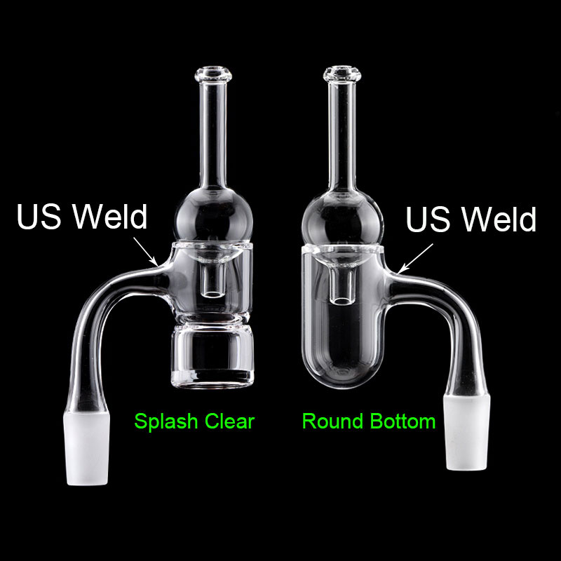 

US Grade Weld Beveled Edge Quartz Banger with glass carb cap 10mm 14mm 18mm Male Female Quartz Banger for oil rig bong