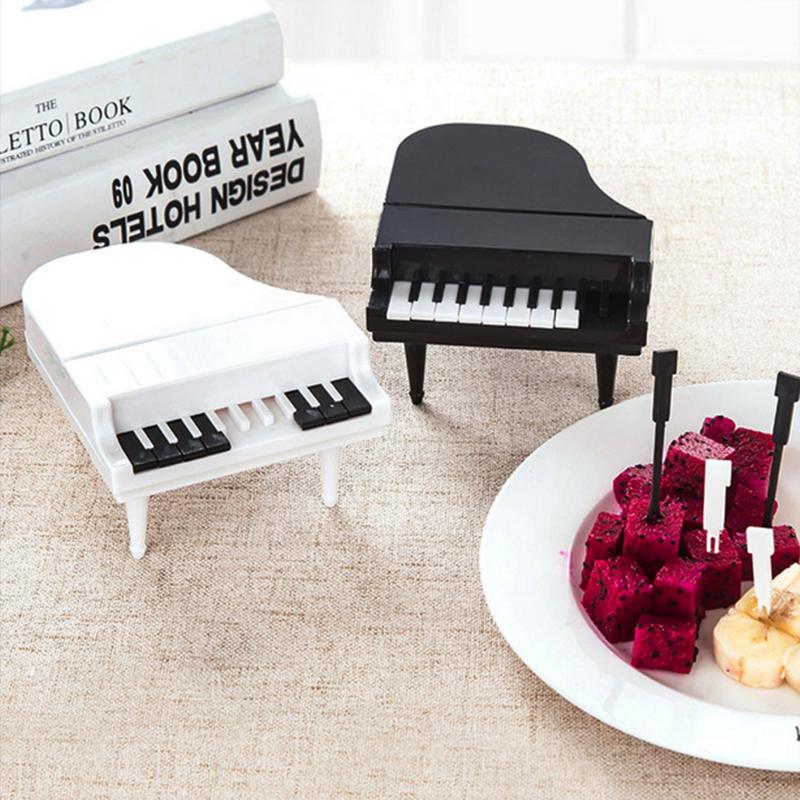 

10pcs/set Creative Piano Modeling Fruit Fork Eco-Friendly Easy Decoration Kitchen Bar Kids Dessert Forks Handle Fruit Tools