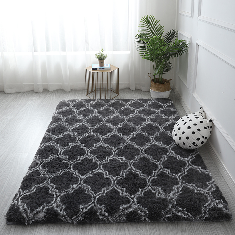 

Nordic living room carpet bedside plush floor mat tatami rectangular crawling rug thickened high-density sponge non-slip carpet