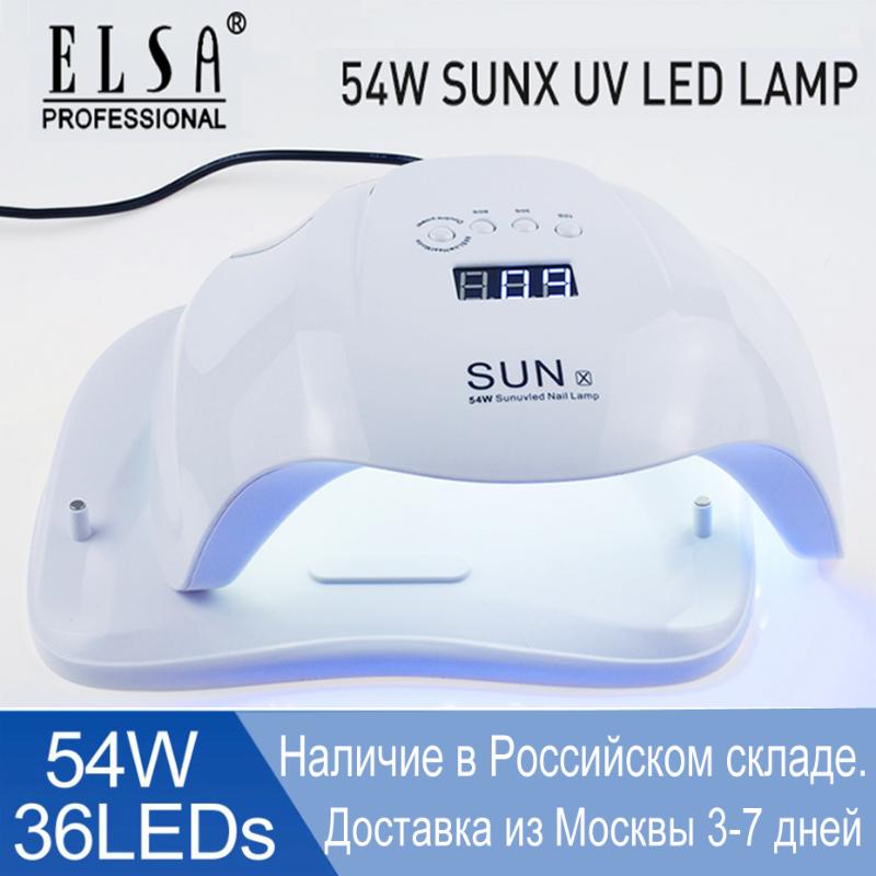 

SUNX 48/54W UV Lamp LED Nail Lamp Nail Dryer For All Gels Polish With Infrared Sensing 10s/30s/60s Timer Smart touch button, 54w sunx