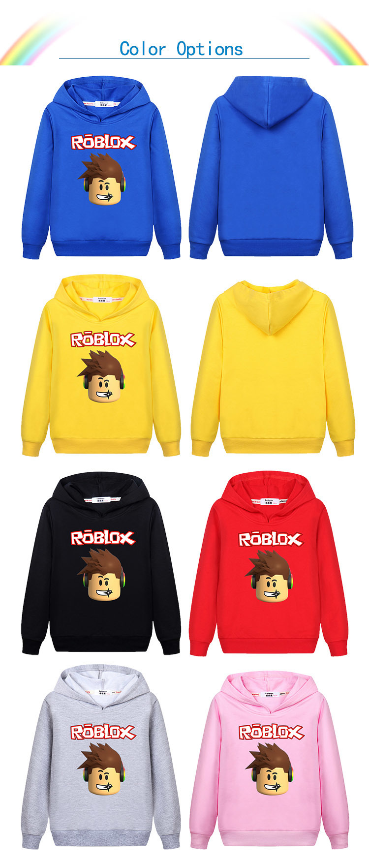 2020 3 14years Tops Roblox T Shirt Boys Hoodies Girls Sweatshirt