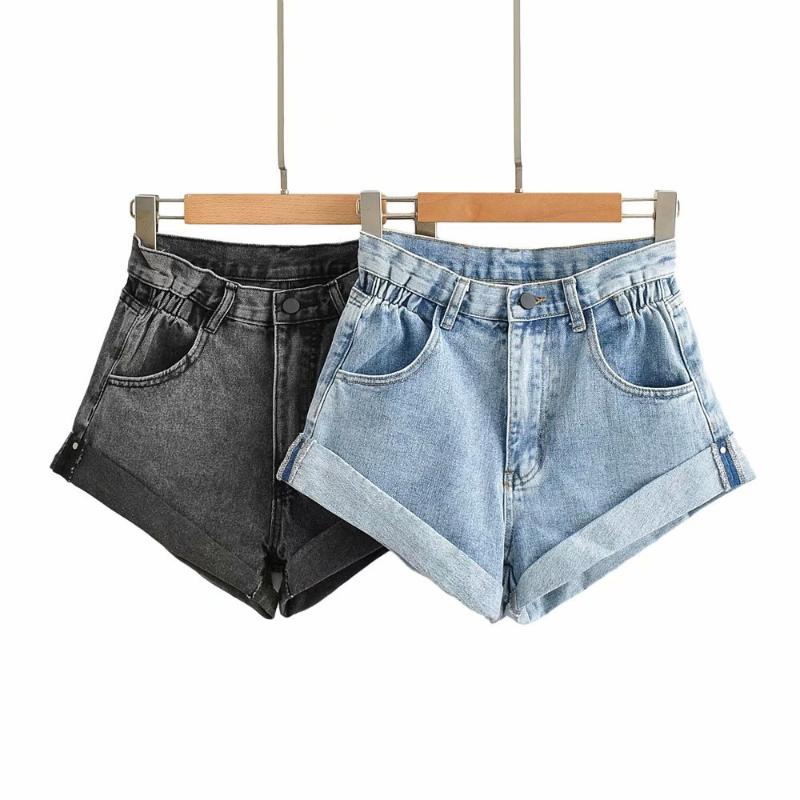 

Casual Blue Women' Denim Shorts Sexy High Waist Buttons Pocket Slim Fit Shorts 2020 Summer Beach Streetwear Jeans Female