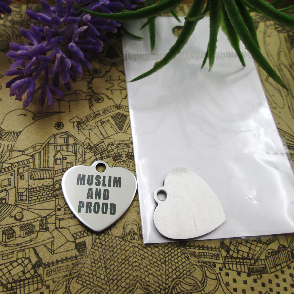

40pcs--"muslim and proud"stainless steel charms more style for choosing DIY Charms pendants for necklace