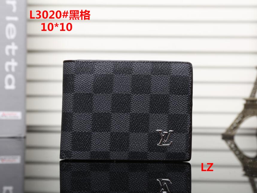 

2020 Paris plaid style Designer mens wallet famous men wallet special canvas multiple short small wallet, No box