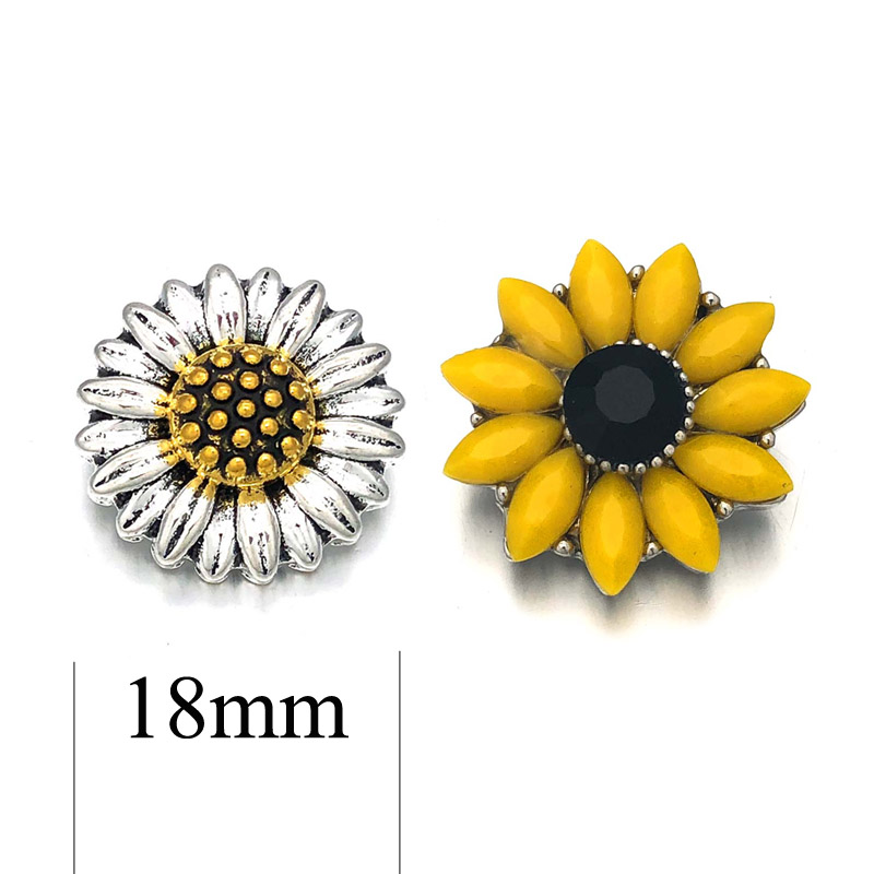 Wholesale w452 Flower 3D 18mm 20mm Metal Snap Button For Bracelet Necklace Interchangeable Jewelry Women Accessorie Findings-image-425408722