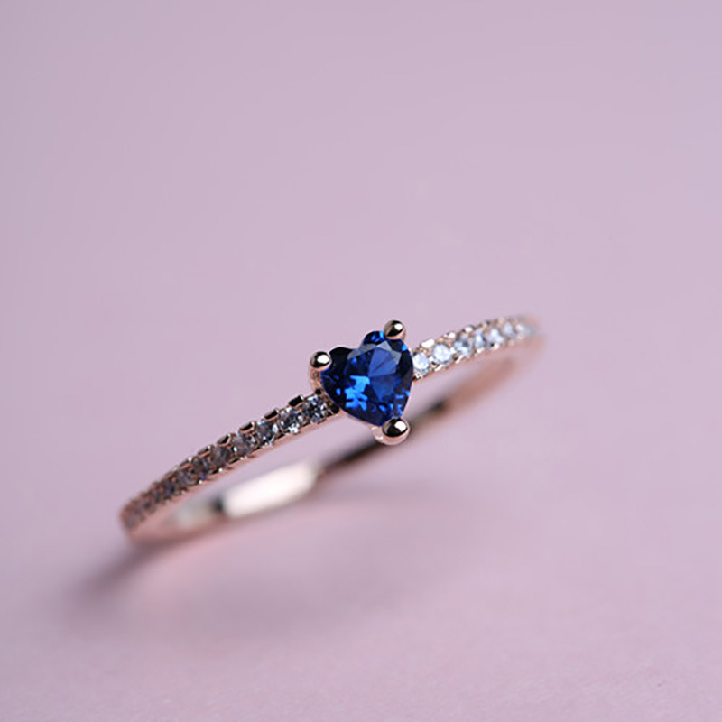 

Hand Decorate Love Blue Concise Micro Zircon Superior Quality Ring Tail Ring Ring