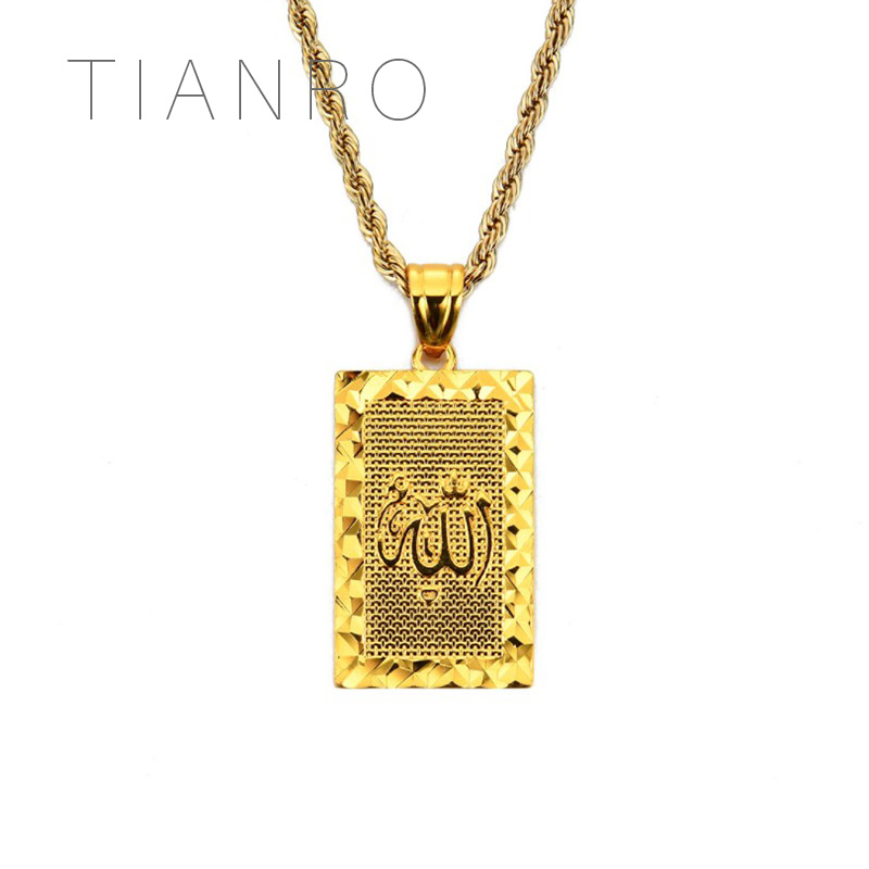 

TIANRO Quran side card pendant pendant Muslim necklace neutral exaggerated necklace jewelry
