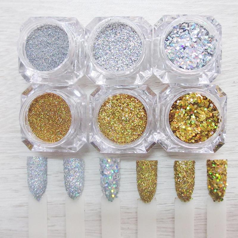

Mermaid Nail Art Glitter Sequins Mini Laser Shining Tips Nail Decor Flake Art Sequins Sparkly Paillette Manicure DIY T1B3