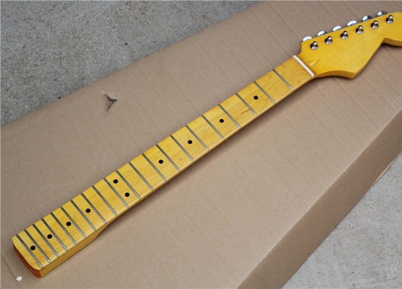 

Wholesale Custom Electric Guitar Yellow Maple Neck with Retro Tuner,21 Frets,Maple Fretboard,offering customized services