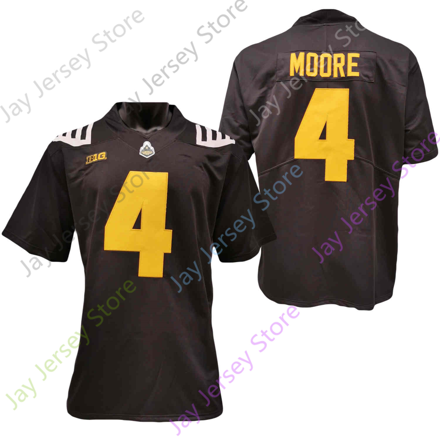 

2020 New NCAA Purdue Boilermakers Jerseys 4 Rondale Moore College Football Jersey Black White Size Youth Adult
