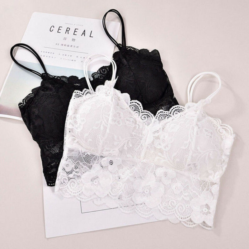 

Hirigin 2020 Hot Sexy Women's Lace Crochet Floral Bralette Bralet Bra Bustier Cami Unpadded Tank Tops Crop Top Underwear, Black