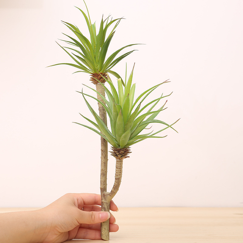 

1 Bunch 2 Forks Artificial Succulent Plant Plastic Pine Micro-landscape Decorative Flower Home Decoration, Green