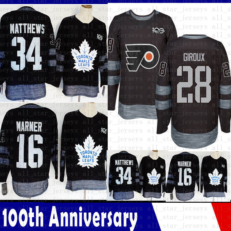 

2019 new Toronto Maple Leafs 34 Auston Matthews 16 Mitch Marner Hockey Jersey100th Anniversary Philadelphia Flyers 28 Claude Giroux Jerseys, 100th jersey (fengye)