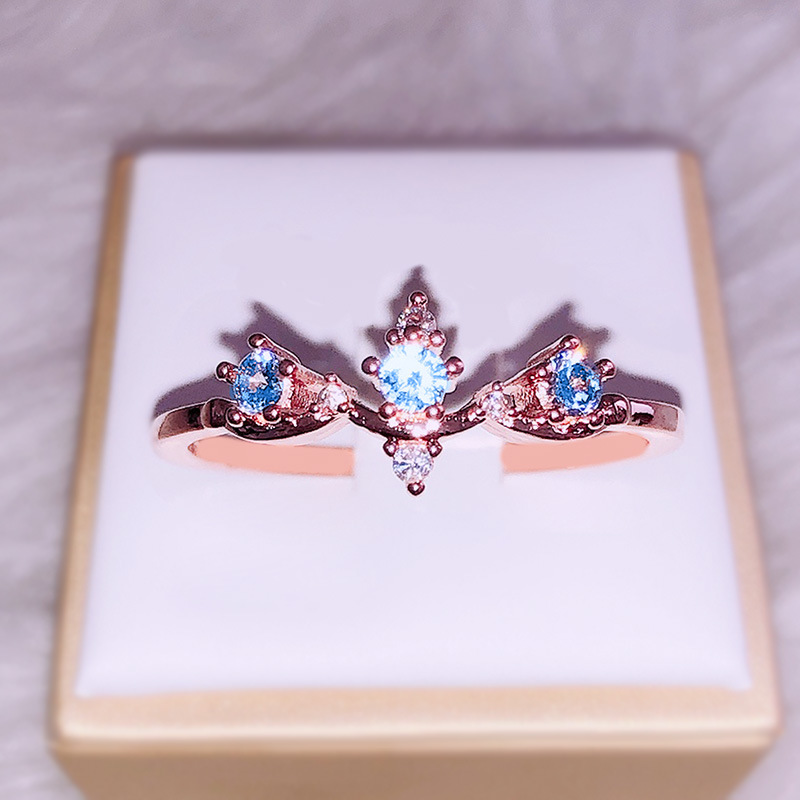 

Zirconium Stone Ring Three A Blue Zirconium Stone Ring Originality Fund Small An Crown Ring Woman