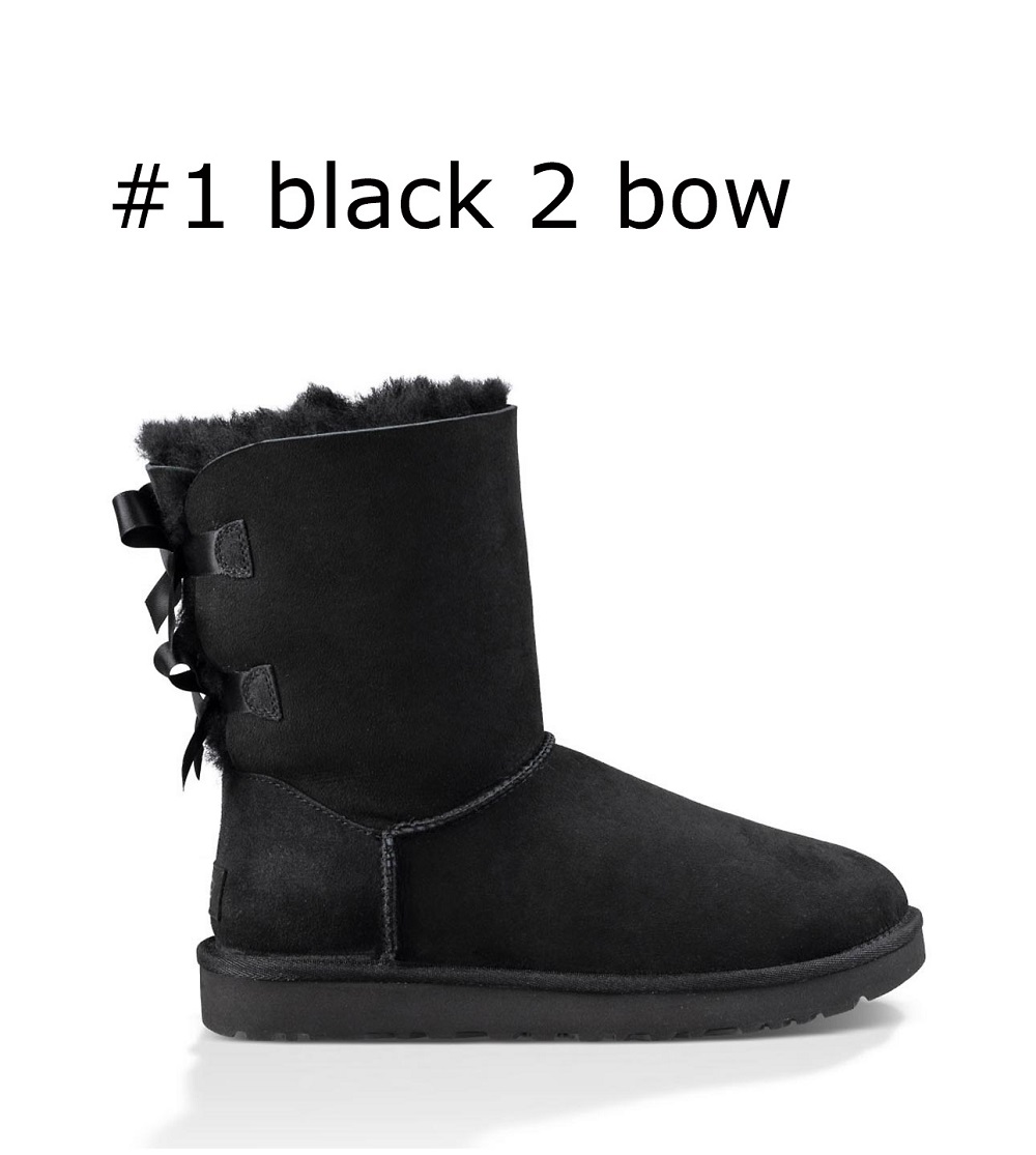 

Hot Sale-Cheap designer Australia women classic snow boots ankle short bow fur boot for winter black Chestnut fashion women shoes size 36-41, Antelope brown classic mini