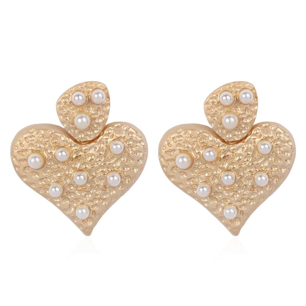 

Wholesale- earrings for women golden alloy pearl ear studs girl western luxury jewelry evening dress accessories free shipping