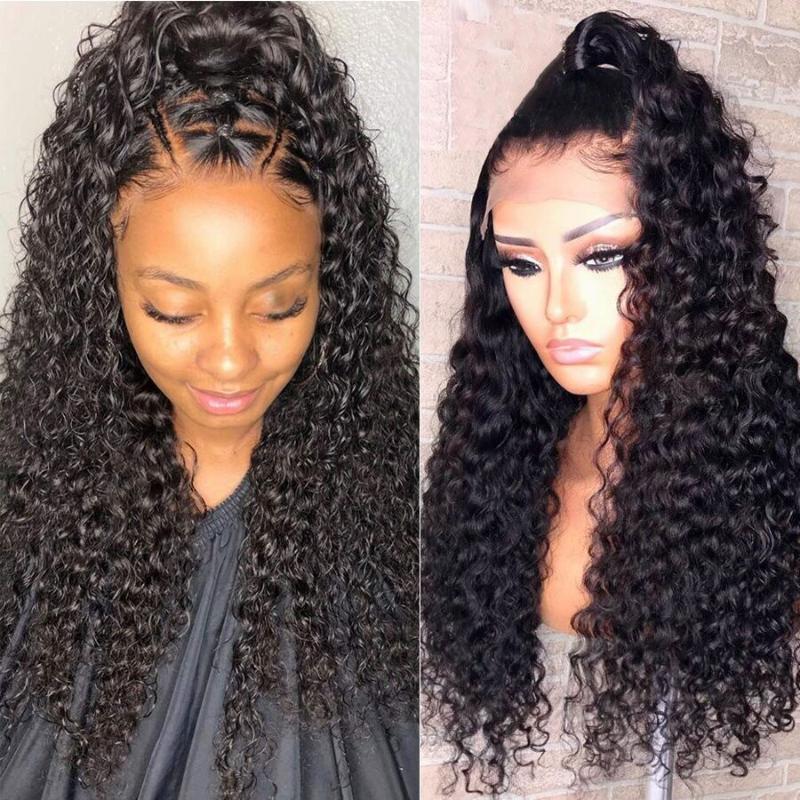 

Furaya Hair Curly Full Lace Human Hair Wigs With Baby Glueless Full Lace Frontal Wigs For Black Women Brazilian Remy, Natural color