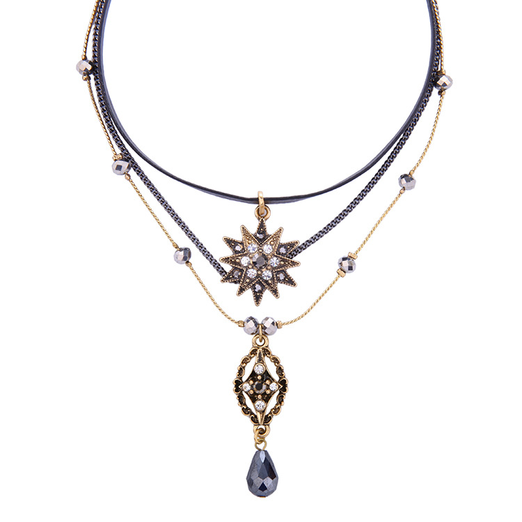 

Chains Fashion Women Jewelry Gifts Star Water Drop Choker High Quality Party Dress Pendant Necklace Accesory