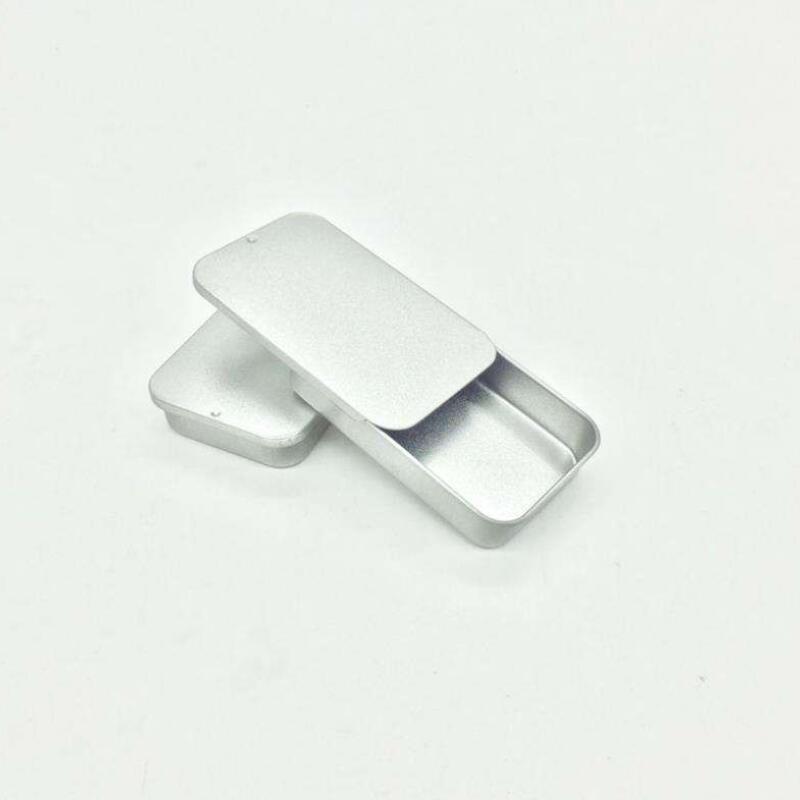 

Rectangular Medium Slide Cover Mint Tin Box Candy Storage Box Wedding Decoration Pill Cases portable container LX9142, Silver