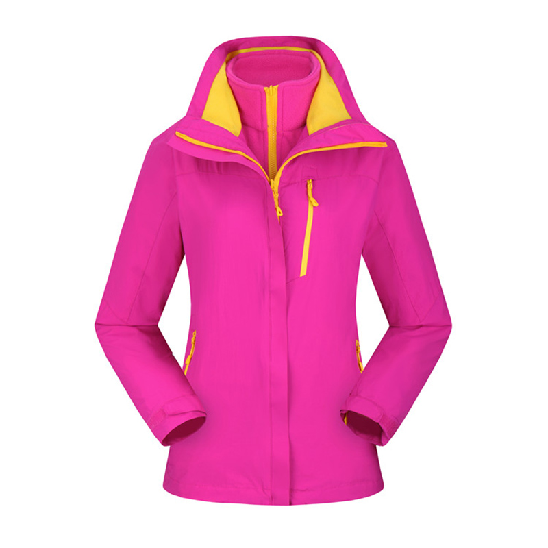 

Winter Jacket female thicken Double Layer windproof warm Jacket Climbing hiking outdoor ski waterproof for women, Black