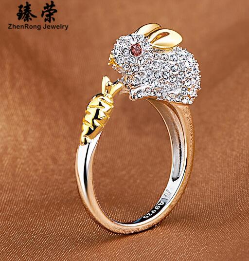 

Fashion creative women's opening ring; Lovely animal zodiac pattern, copper plated platinum ring. Best gift for relatives, friends and child, Golden;silver