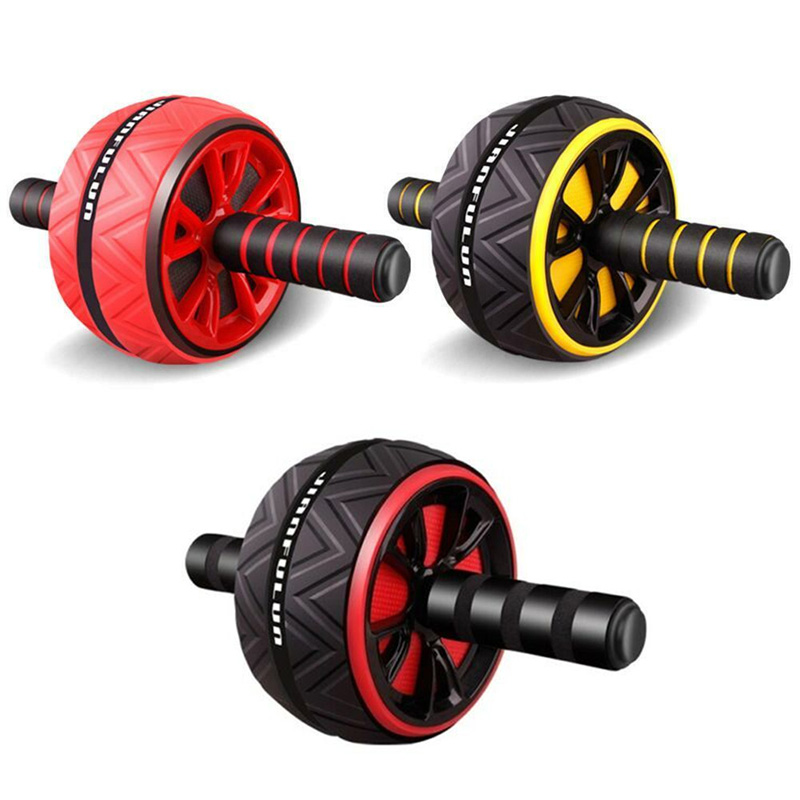 

Muscle Trainer Keep Fit Non-slip Roller Wheels No Noise Gym Arm Waist Legs Training Body Strength Fitness Equipment, Black