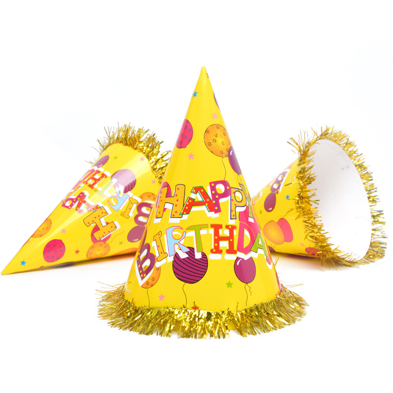 

5PCS Birthday Party Decoration Hats Baby Shower Birthday Cake Caps Boy Girls Party Photo Props Children Adult Ribbon C Caps