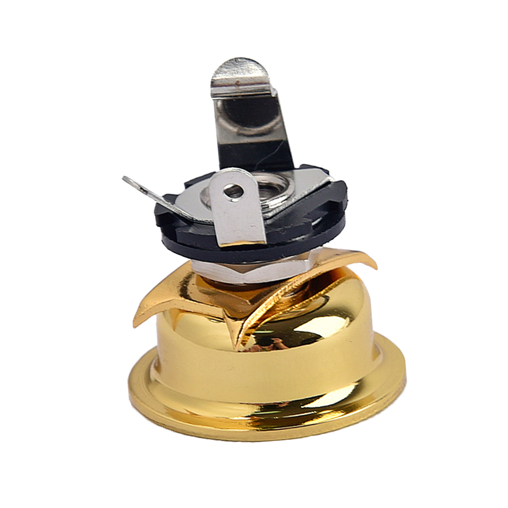 

Durable 6.35mm 1/4'' Mono Output Jack Socket Plate for Tele TL Electric Guitar Parts Golden