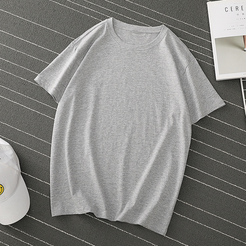 

Casual Tee Tops Summer Short Sleeve Gray Female T shirt Women Clothing White