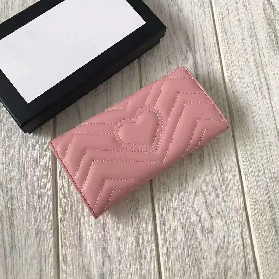 

Free Shipping! Fashion purses clutch Designer brand women wallets Genuine leather wallet with box dust bag long wallet, Red